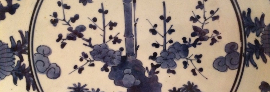 Detail bord, porselein Arita